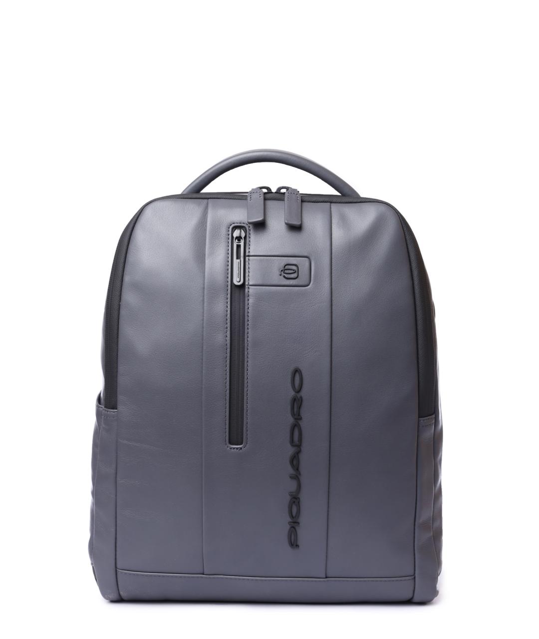 PIQUADRO Серый кожаный рюкзак, фото 1