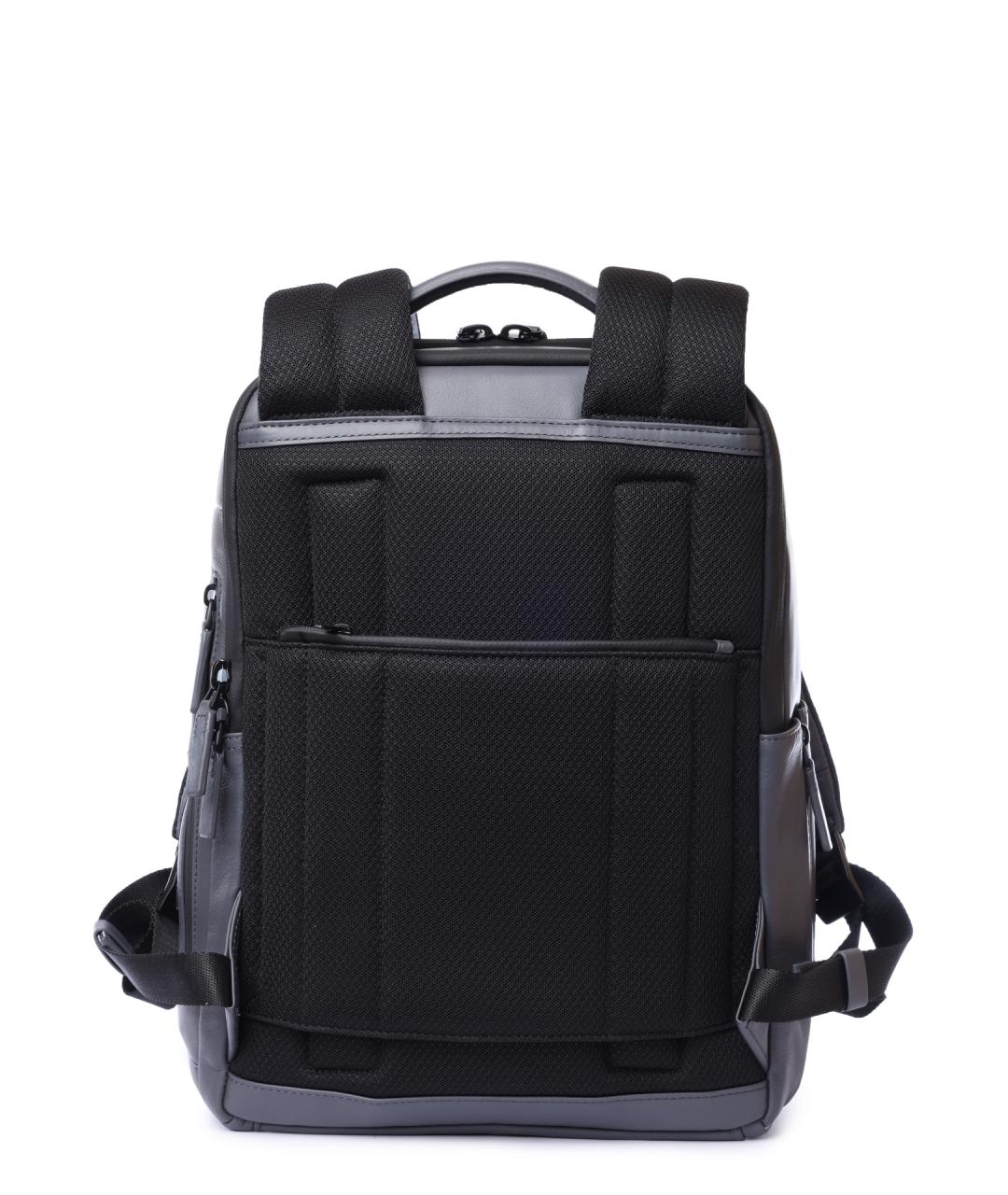 PIQUADRO Серый кожаный рюкзак, фото 4