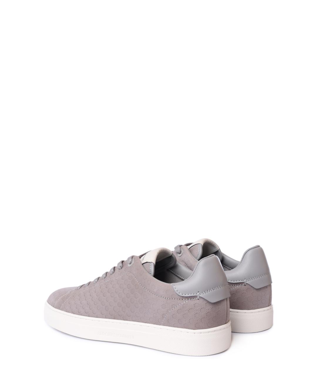 EMPORIO ARMANI Розовые кожаные низкие кроссовки / кеды, фото 5