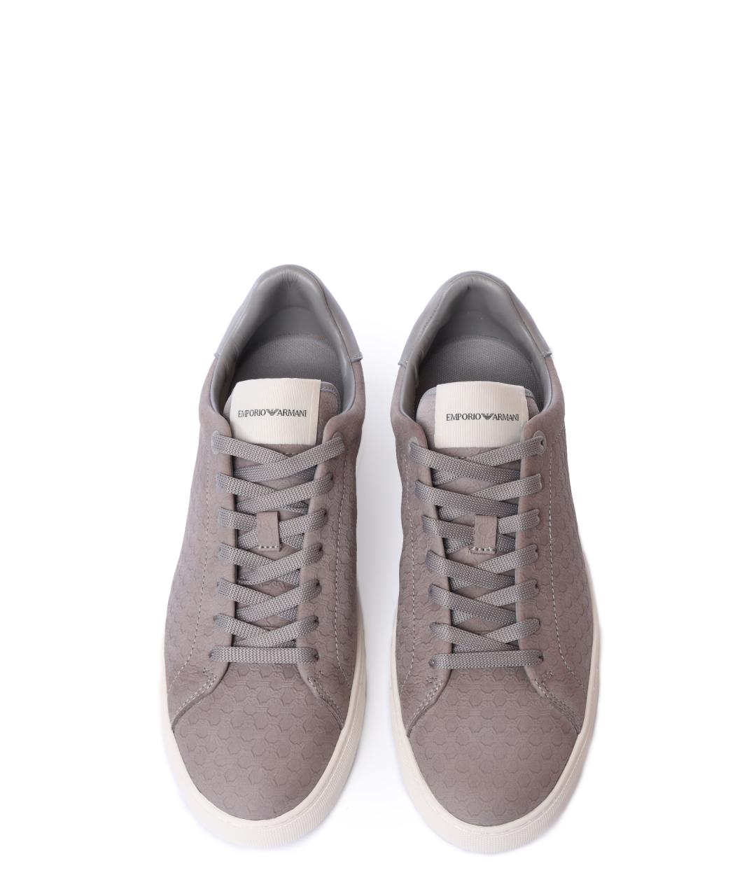 EMPORIO ARMANI Розовые кожаные низкие кроссовки / кеды, фото 3