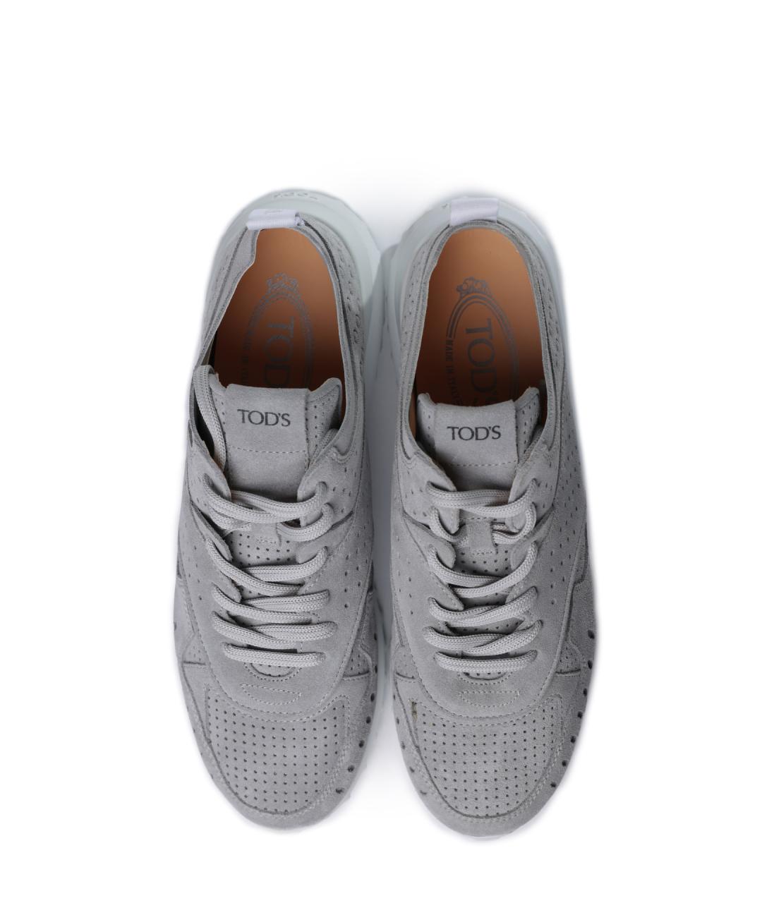 TOD'S Серые замшевые кроссовки, фото 5