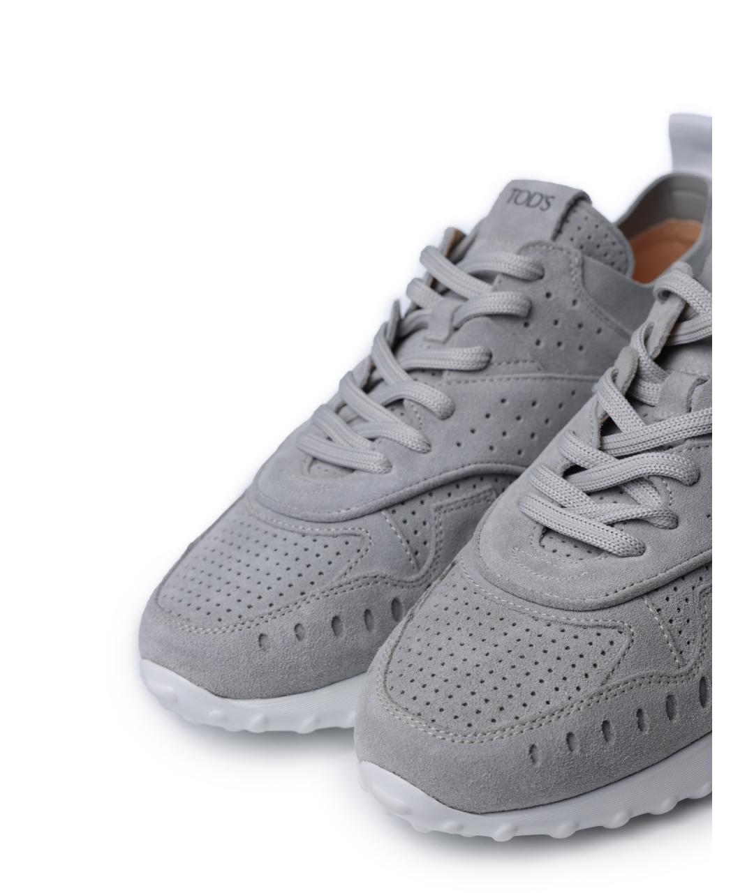 TOD'S Серые замшевые кроссовки, фото 7