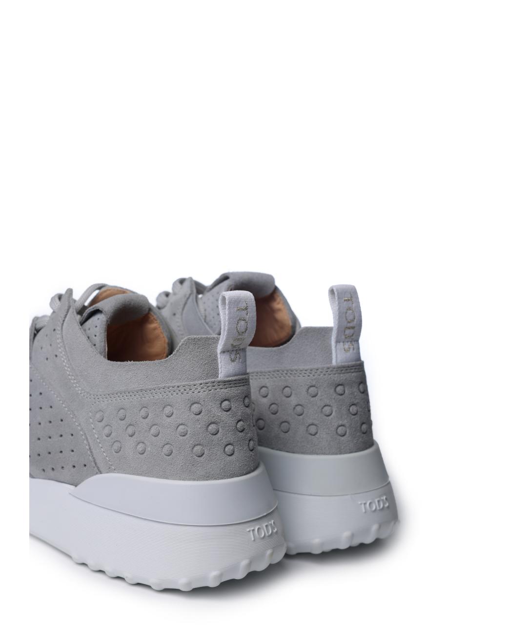 TOD'S Серые замшевые кроссовки, фото 6