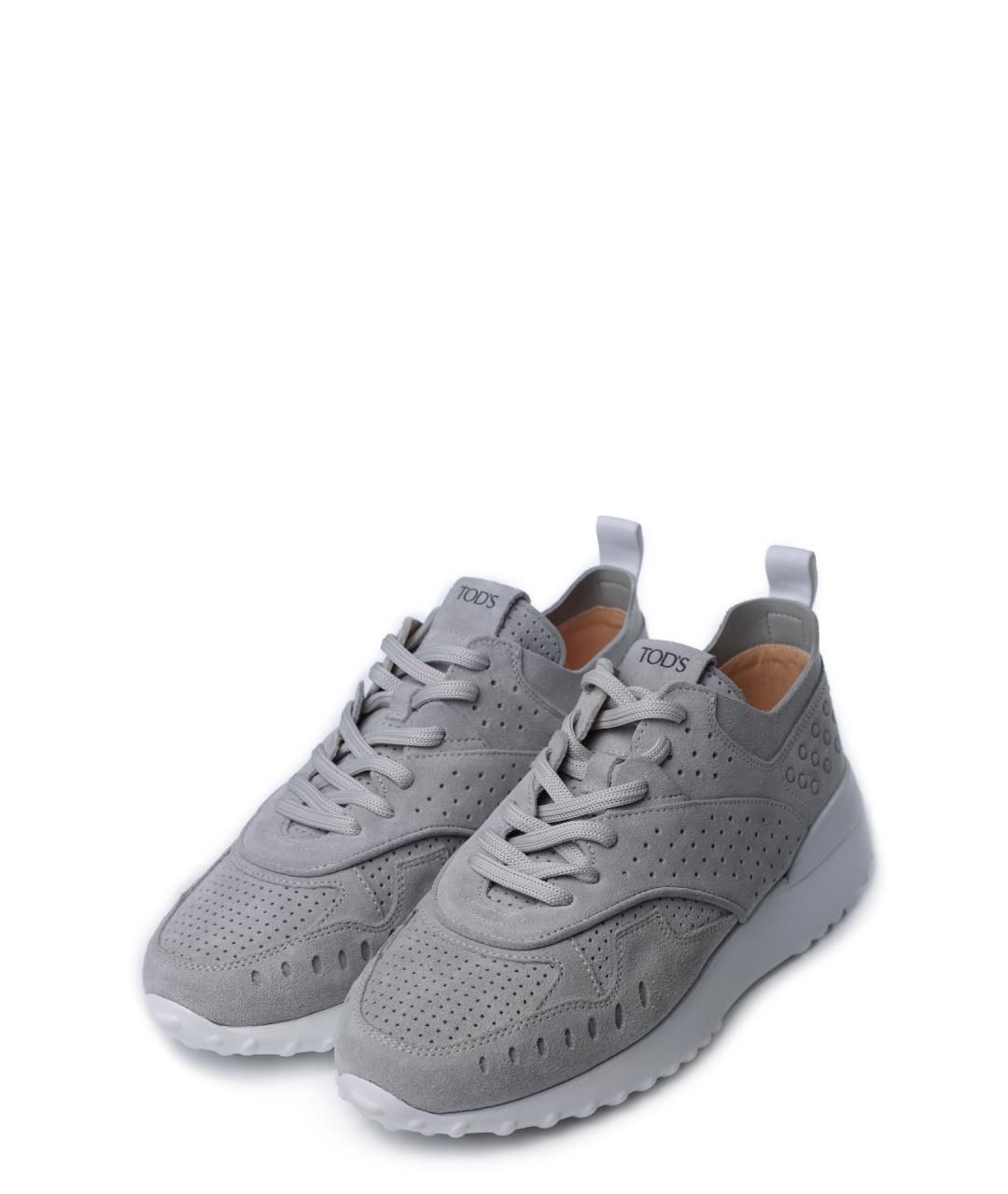 TOD'S Серые замшевые кроссовки, фото 2