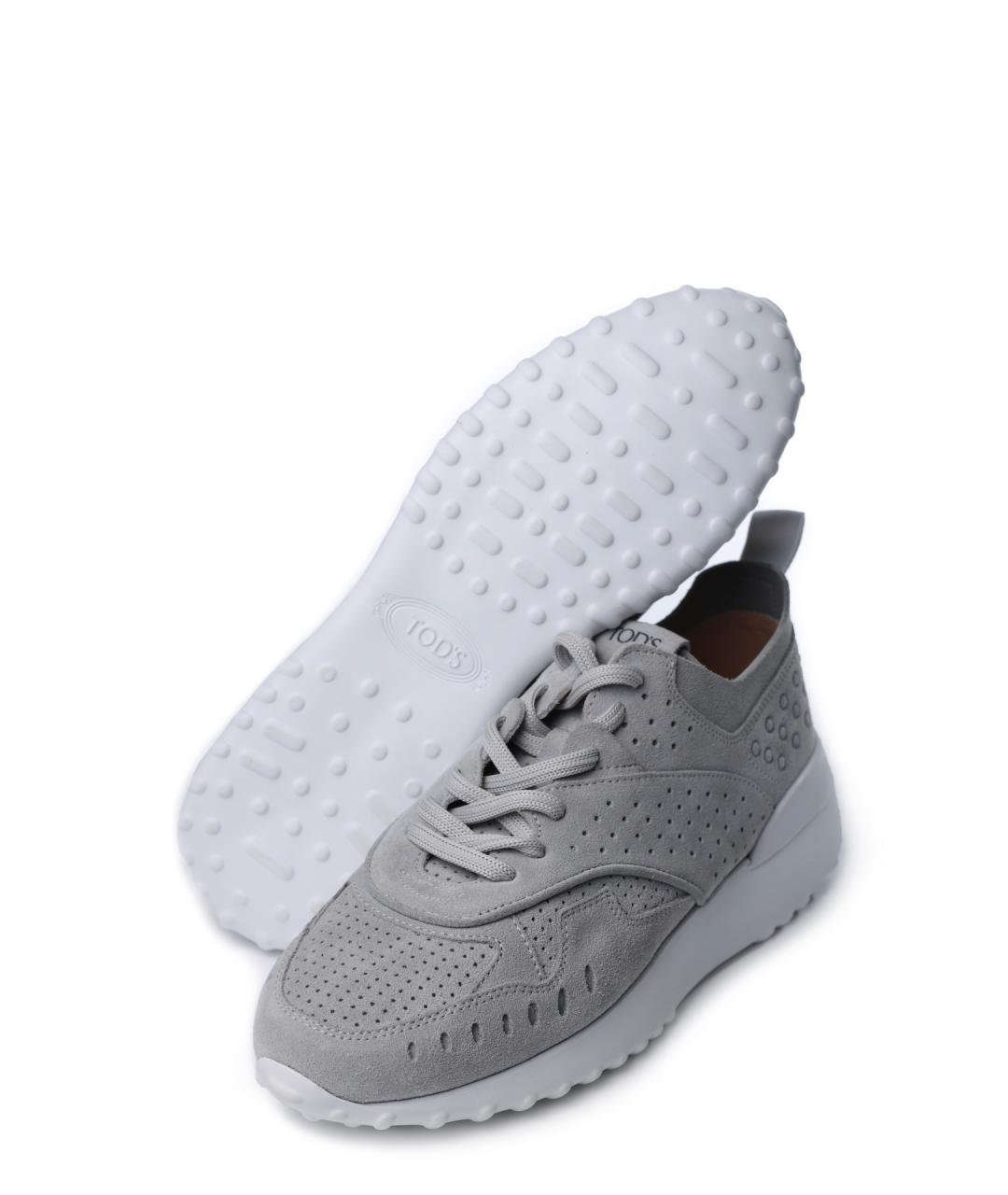 TOD'S Серые замшевые кроссовки, фото 4