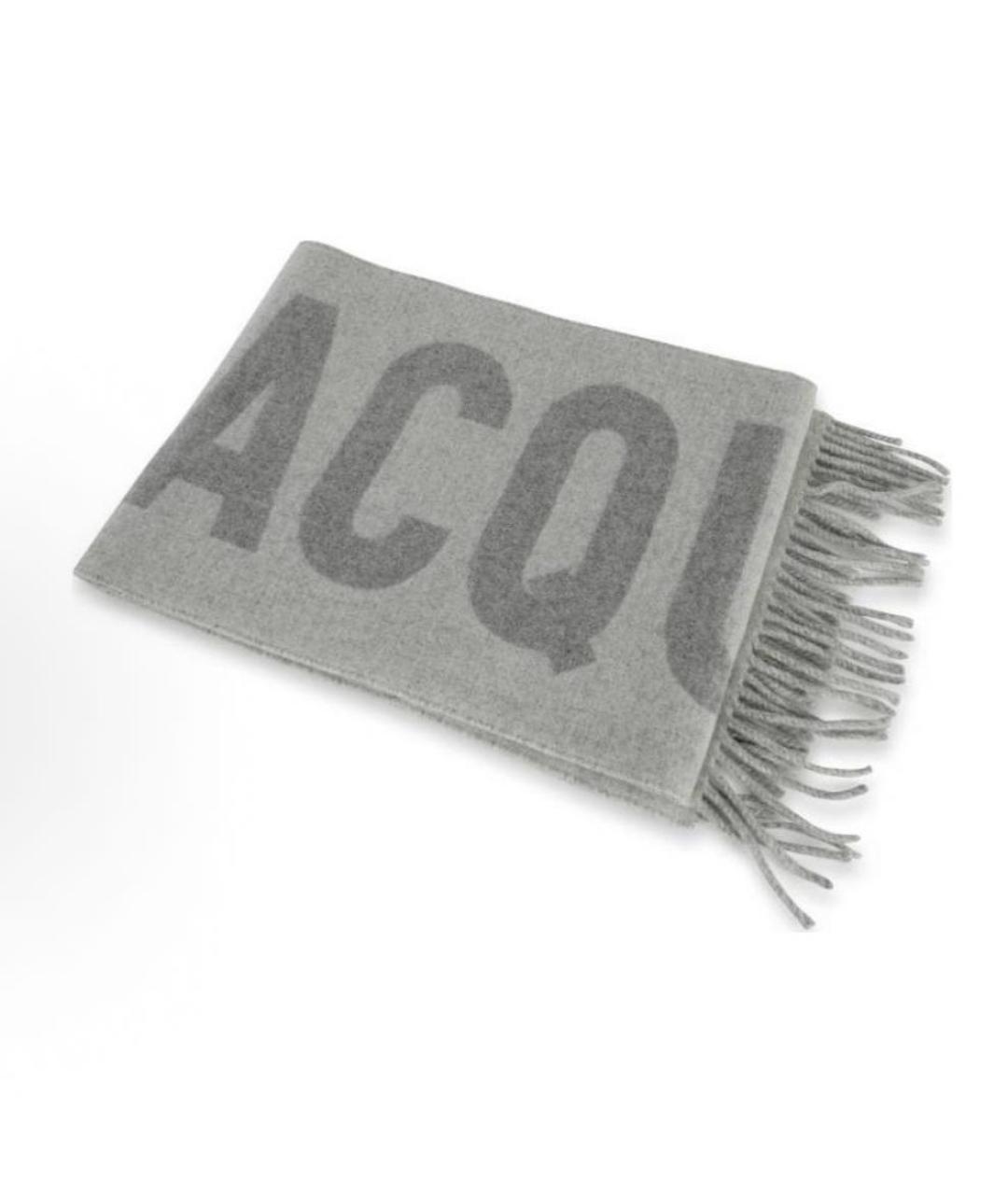 JACQUEMUS Серый шерстяной шарф, фото 5