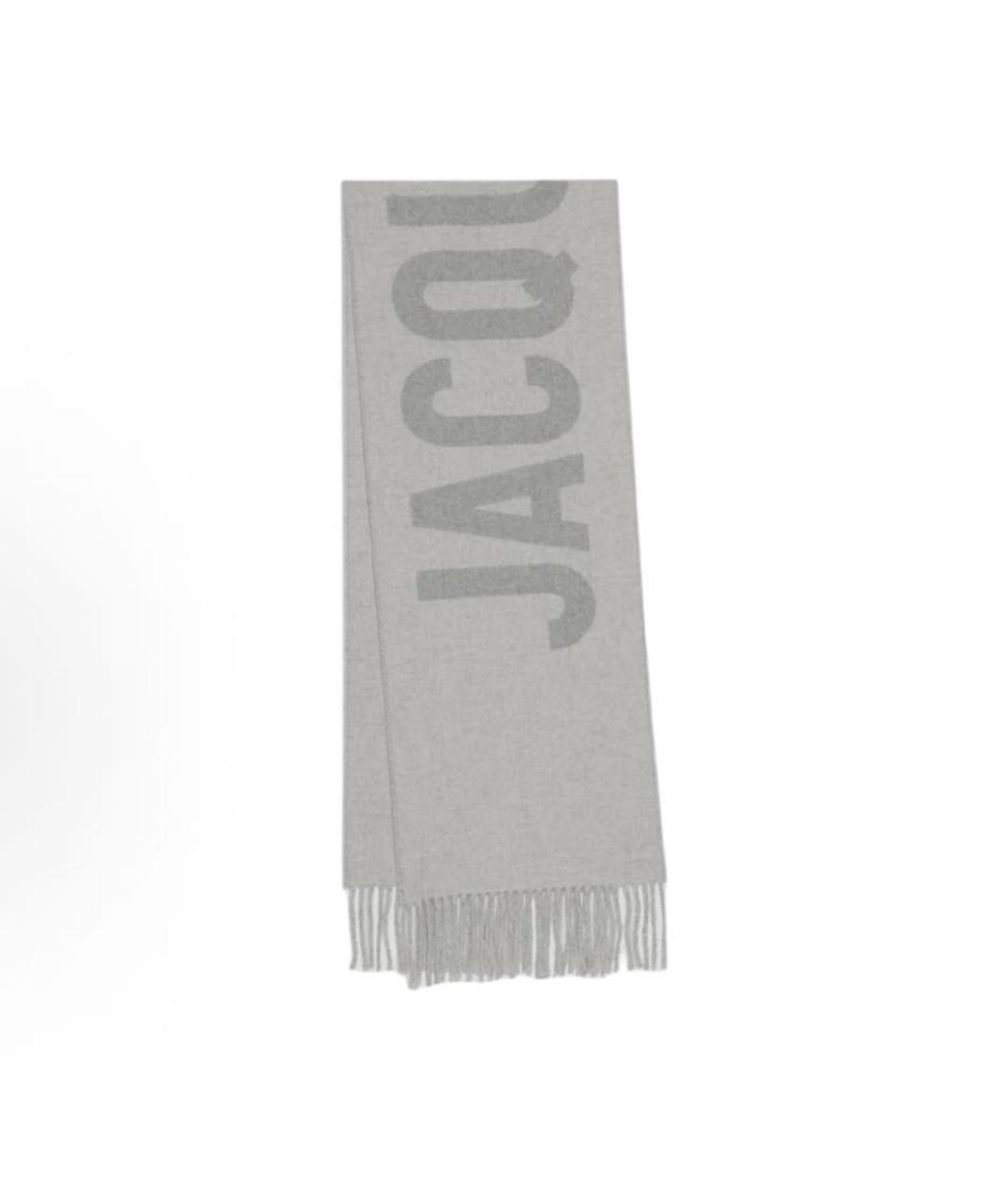 JACQUEMUS Серый шерстяной шарф, фото 7