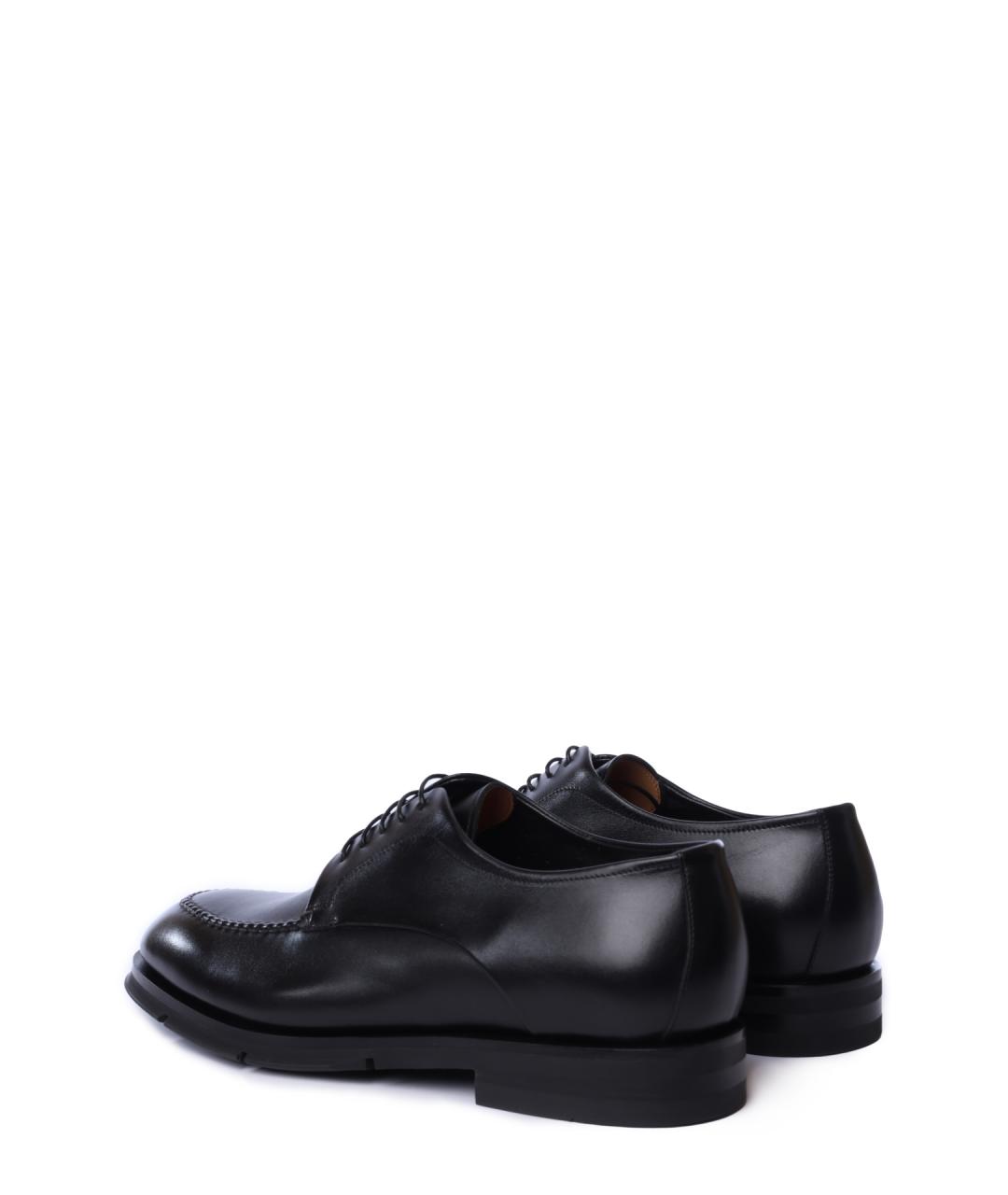SANTONI Черные кожаные туфли, фото 3