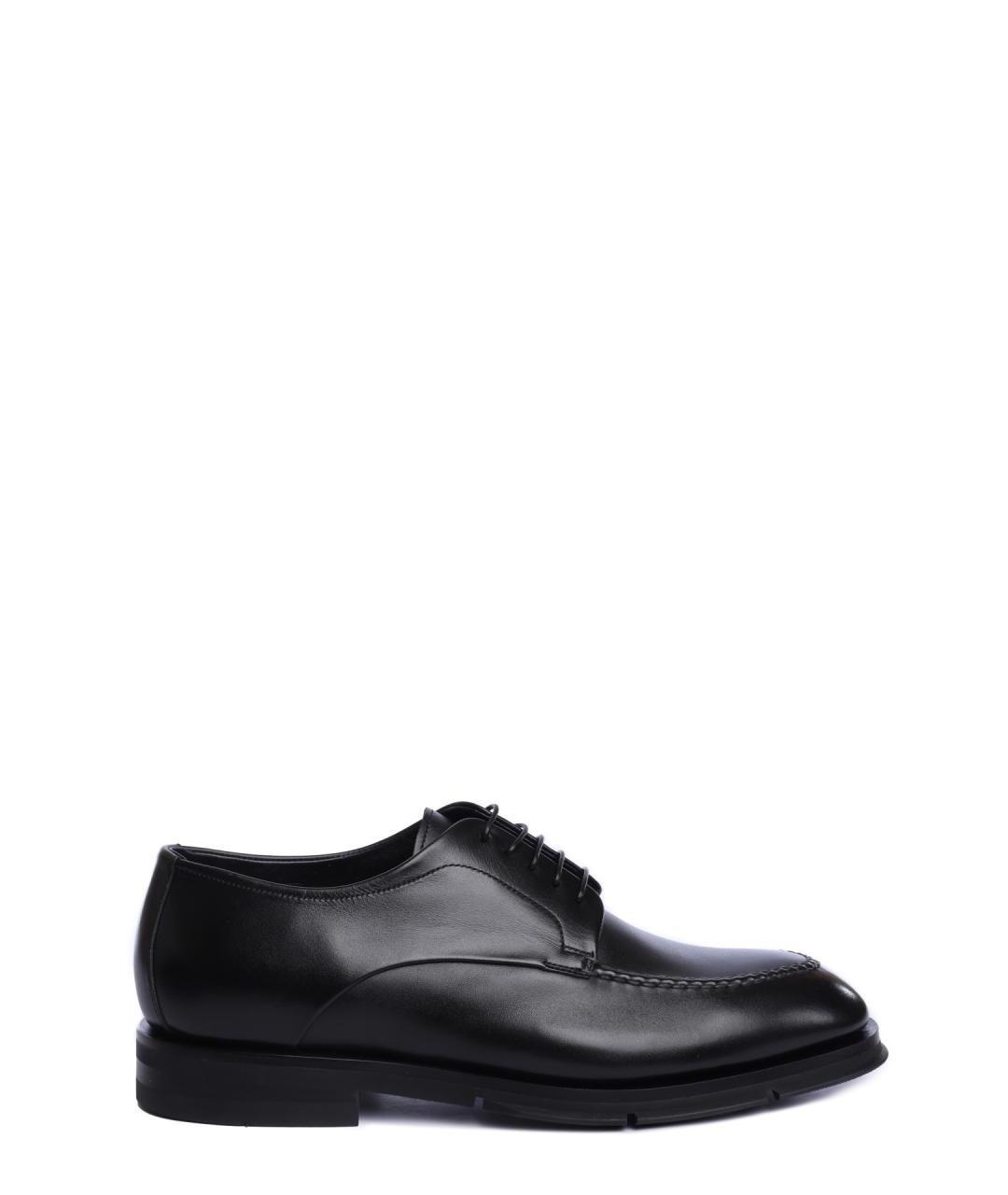 SANTONI Черные кожаные туфли, фото 1