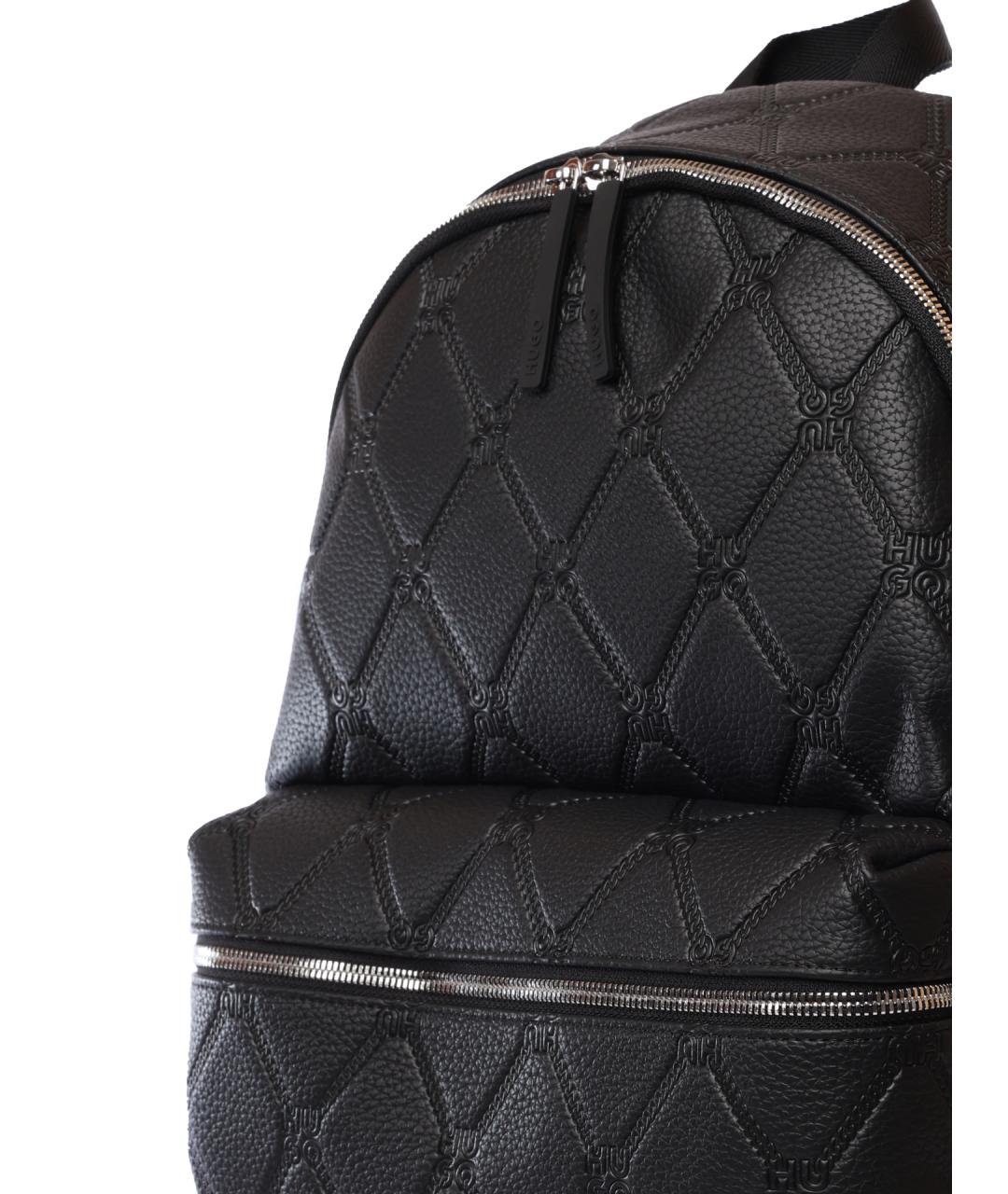 HUGO Черный рюкзак из искусственной кожи, фото 4