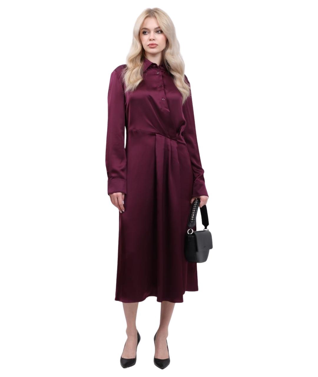 HUGO Бордовое повседневное платье, фото 1