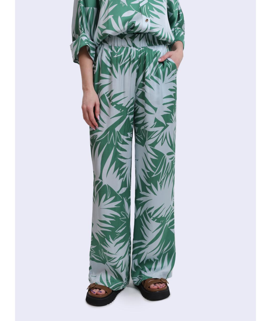 LIU JO Зеленые вискозные прямые брюки, фото 6