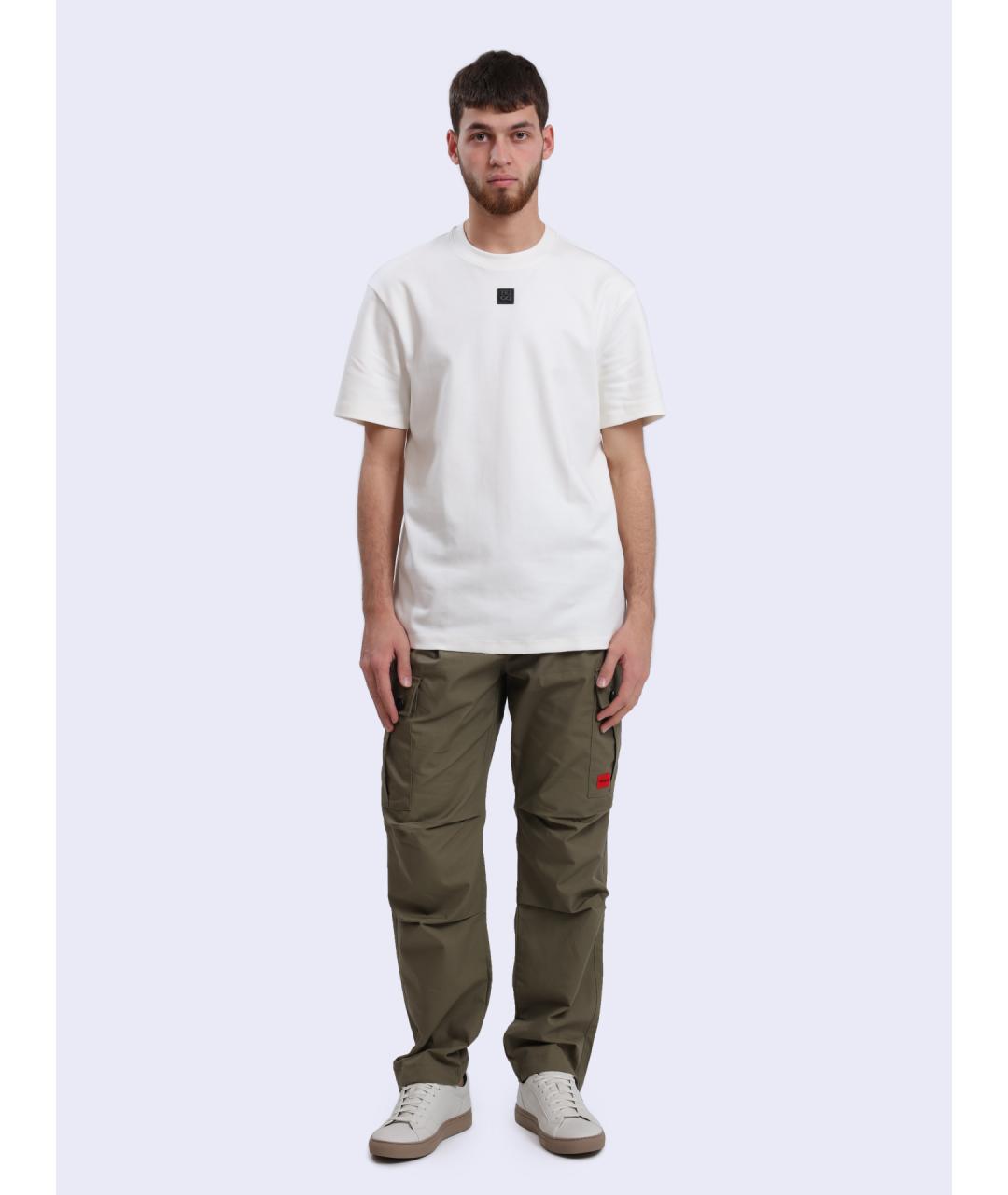 HUGO Белая хлопковая футболка, фото 2