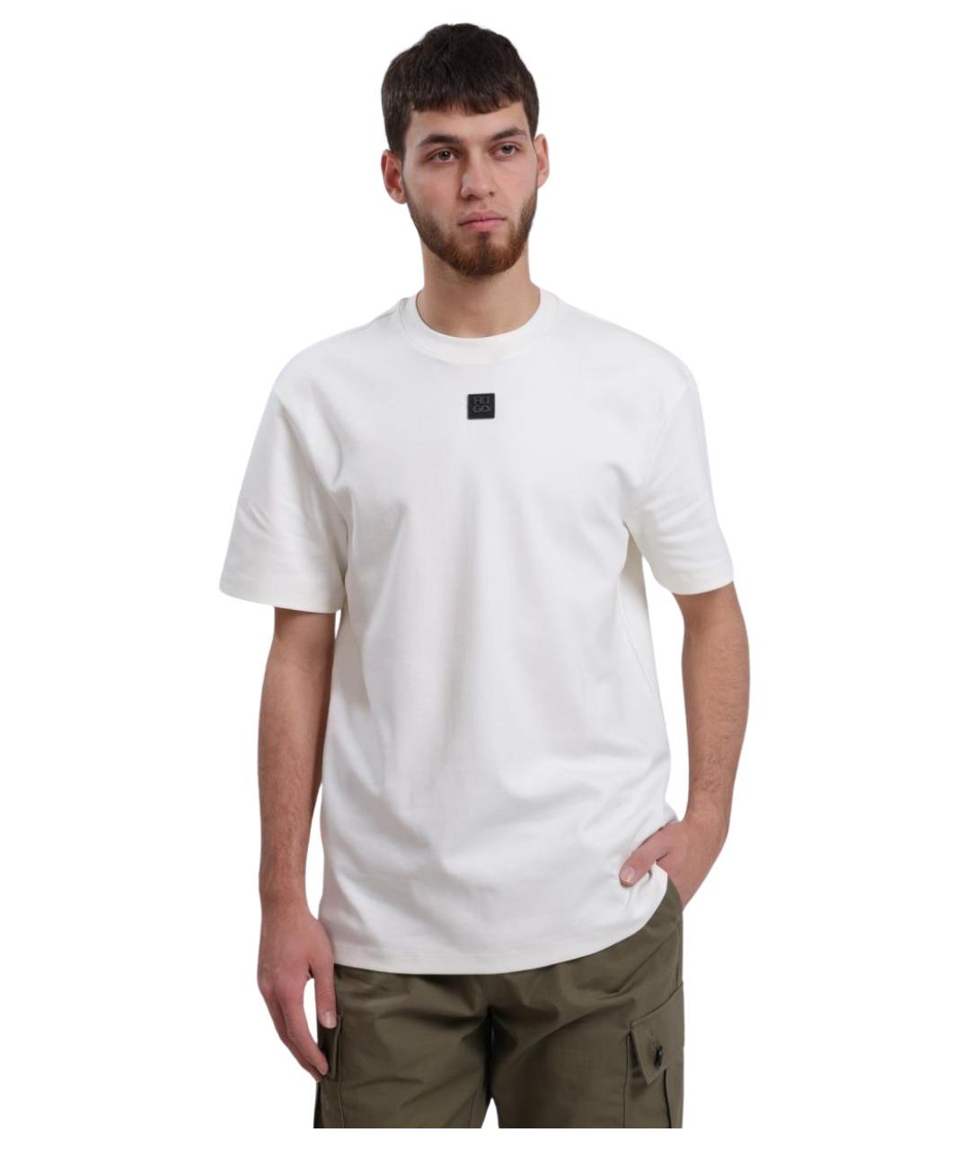 HUGO Белая хлопковая футболка, фото 1