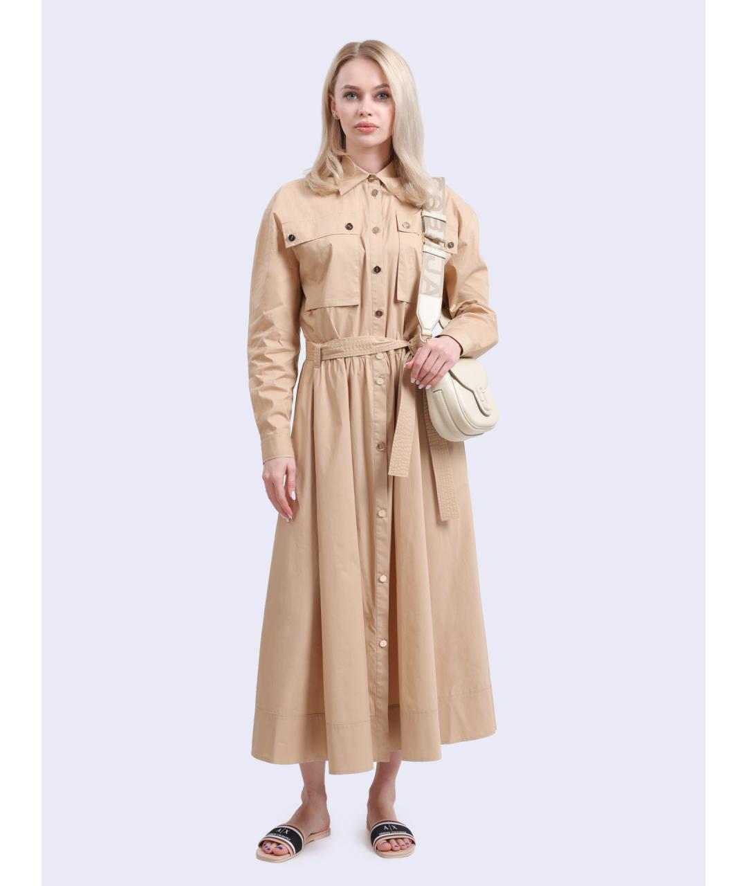 LIU JO Бежевое повседневное платье, фото 5