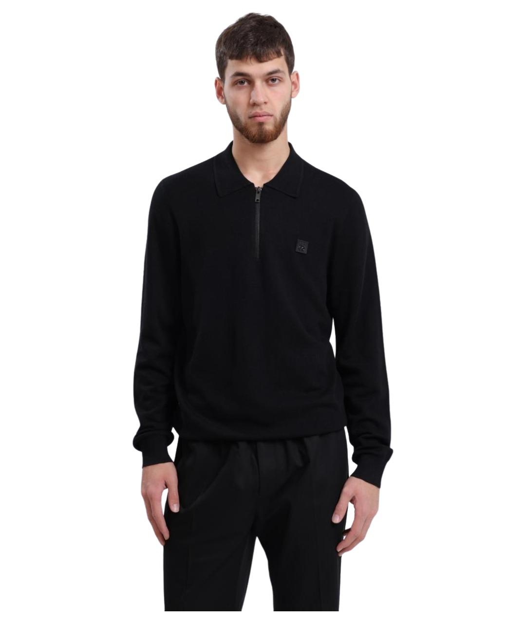 HUGO Черное поло с длинным рукавом, фото 1