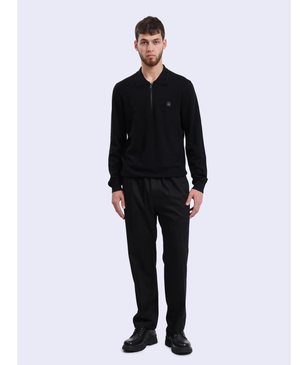 HUGO Черное поло с длинным рукавом, фото 2