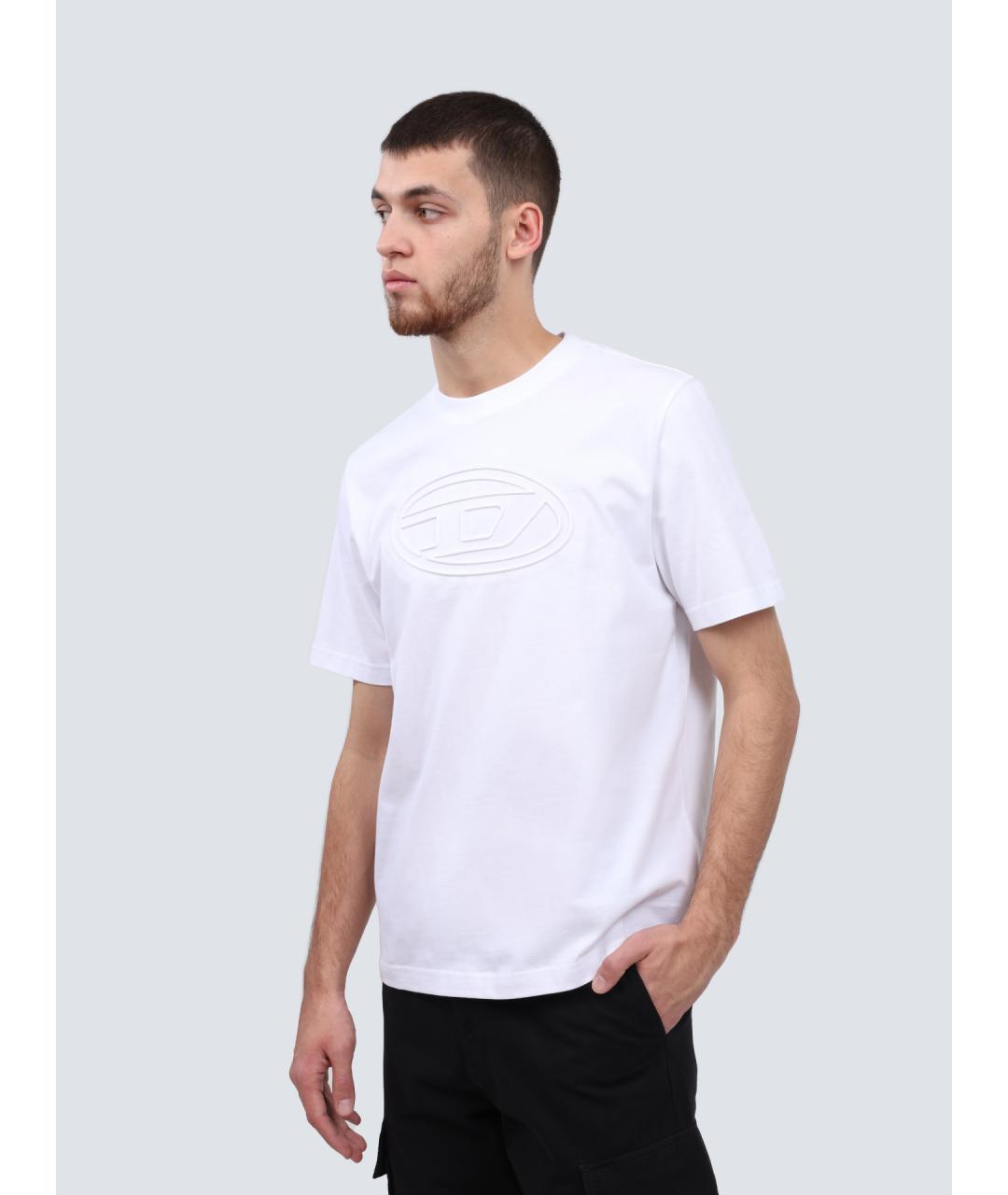 DIESEL Белая хлопковая футболка, фото 3