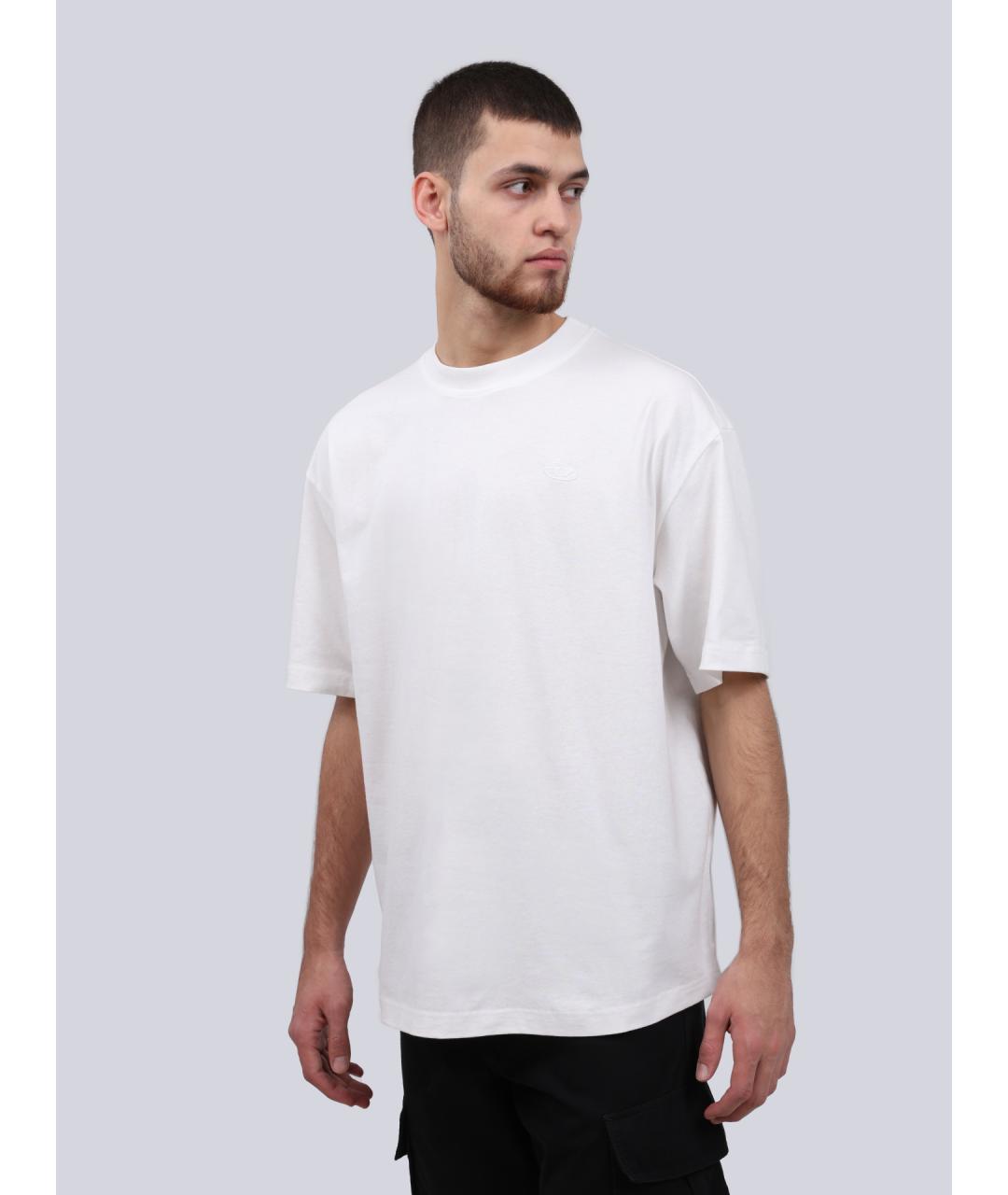 DIESEL Белая хлопковая футболка, фото 3