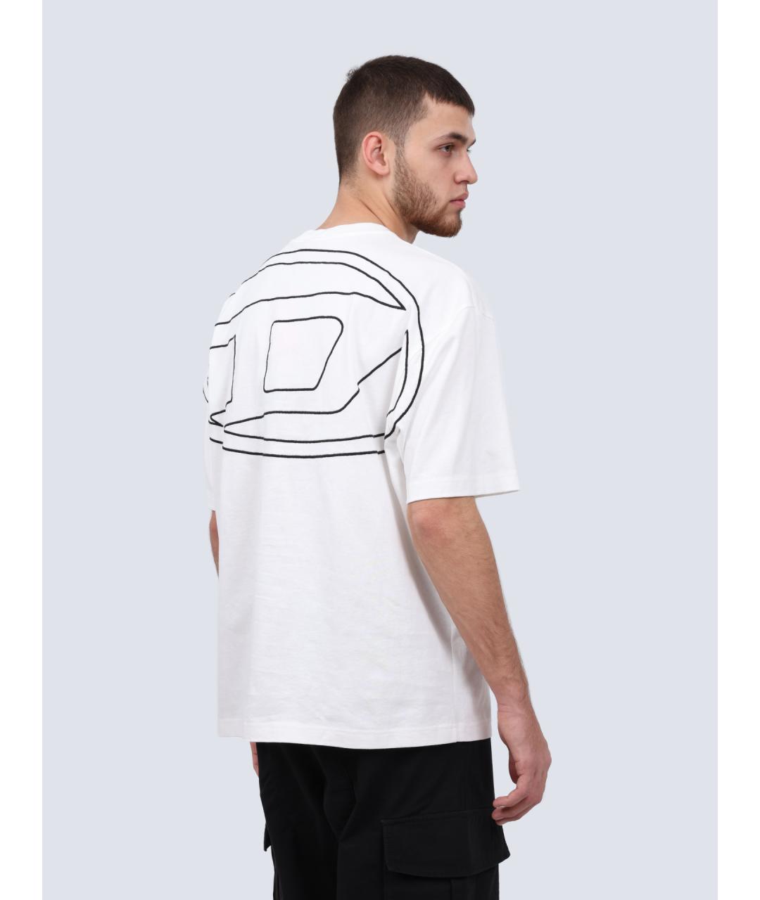 DIESEL Белая хлопковая футболка, фото 4