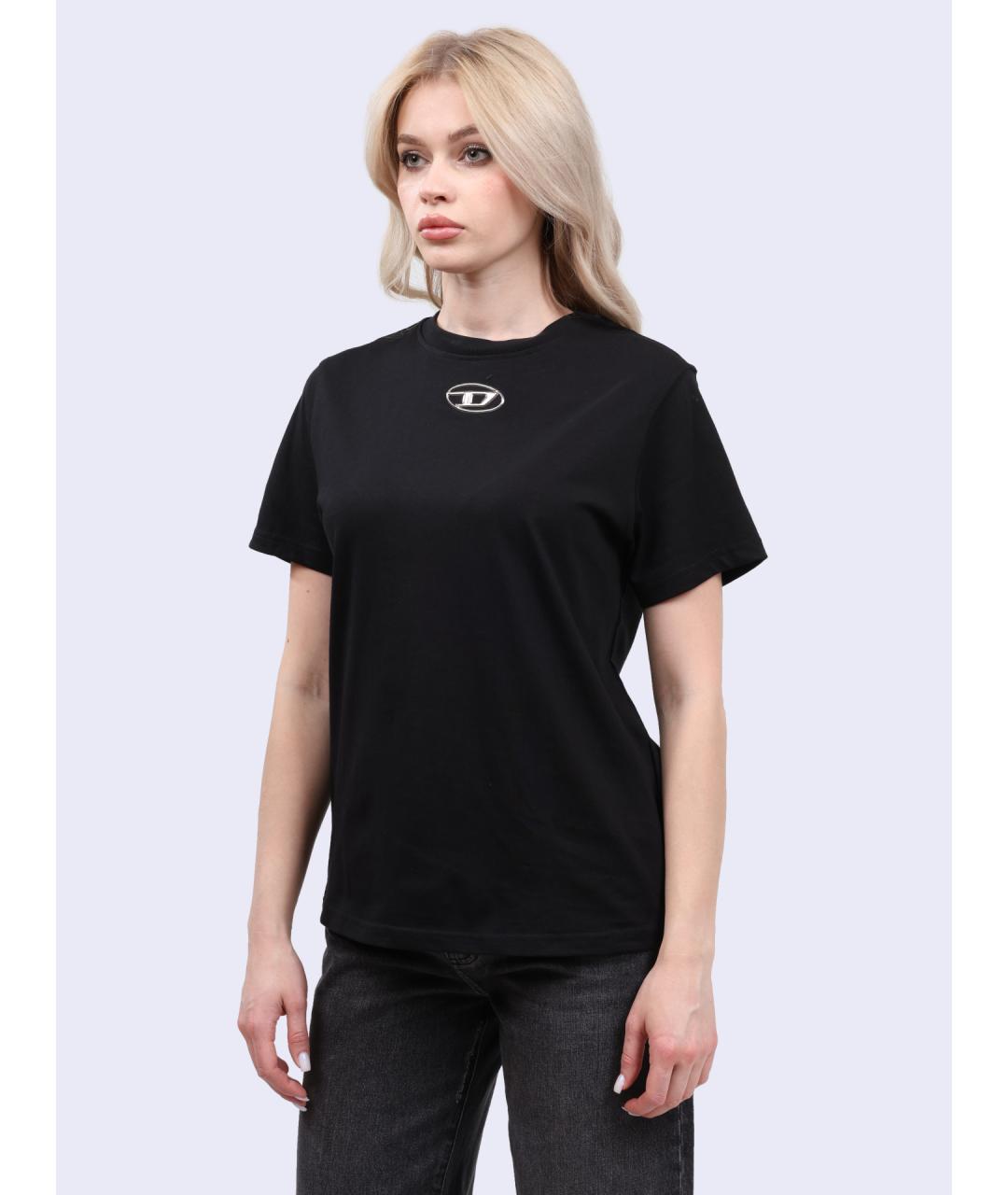 DIESEL Черная хлопковая футболка, фото 3