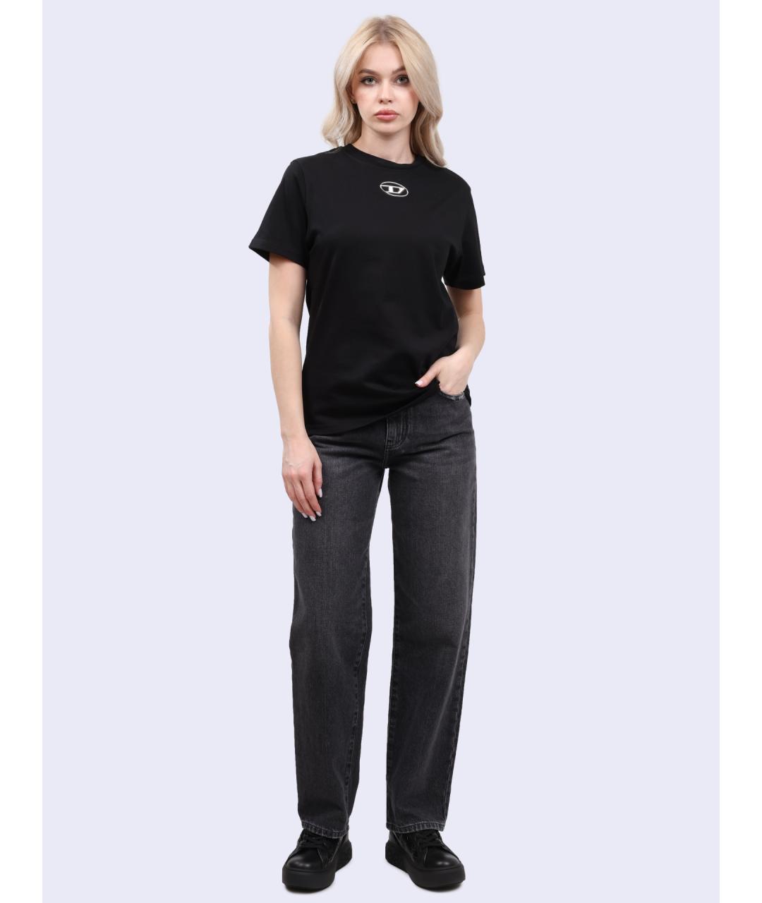 DIESEL Черная хлопковая футболка, фото 2