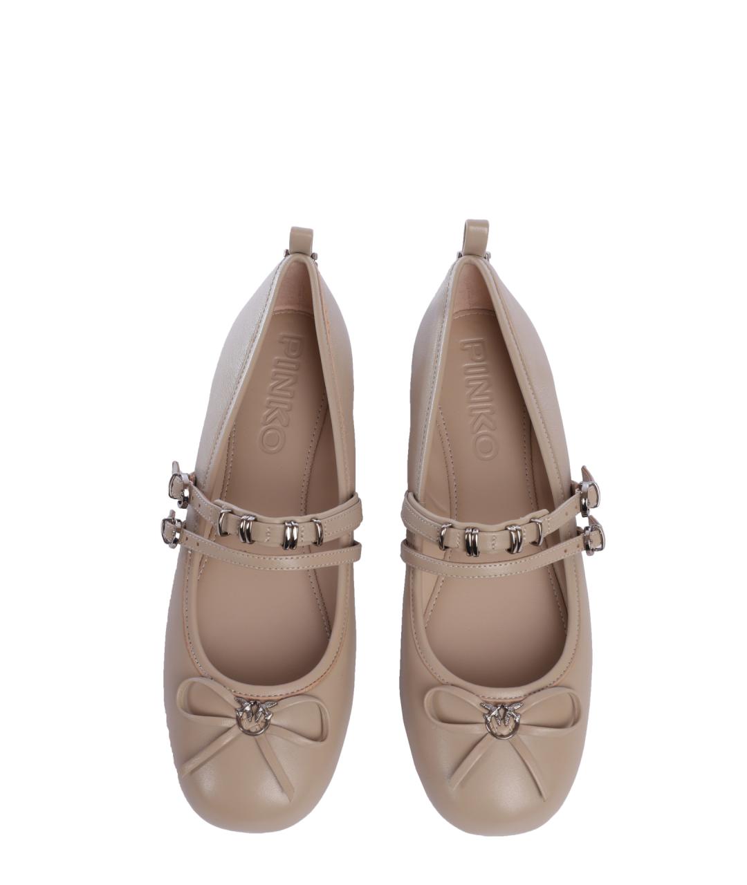 PINKO Бежевые кожаные балетки, фото 3
