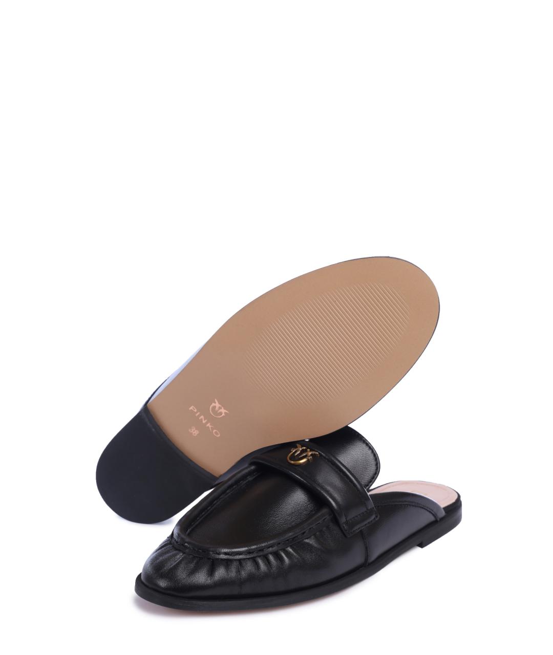 PINKO Черные кожаные сабо, фото 4