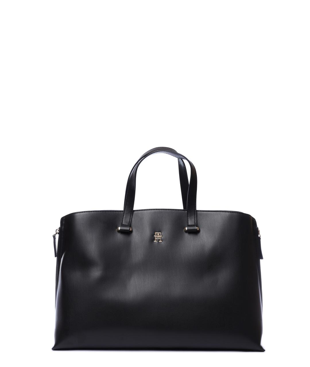 TOMMY HILFIGER Черная сумка тоут, фото 1