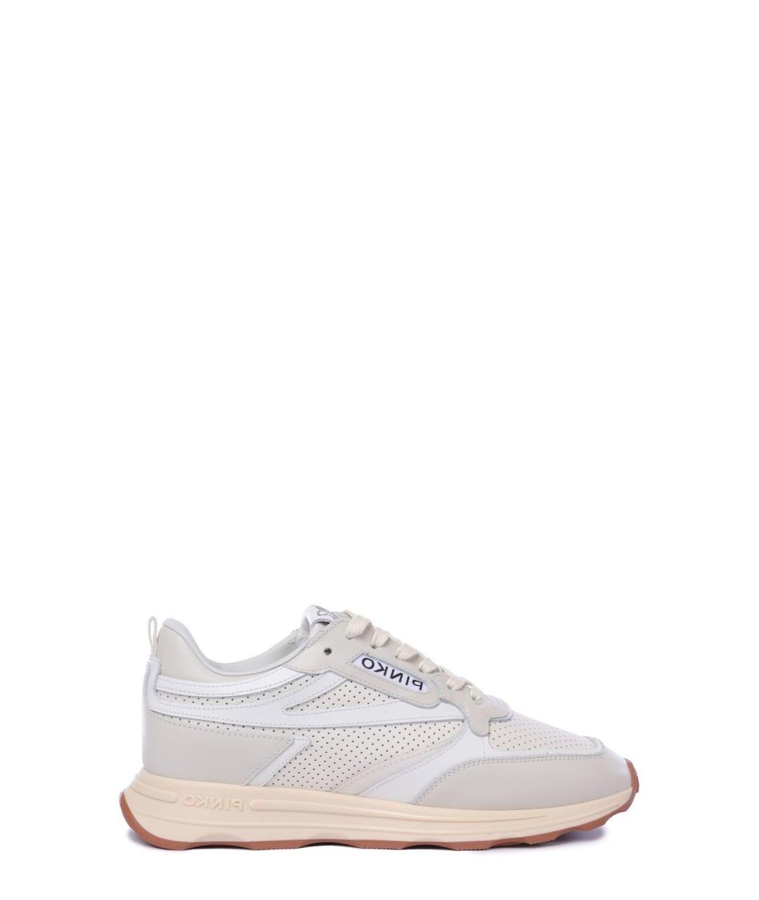 PINKO Белые кожаные кроссовки, фото 1