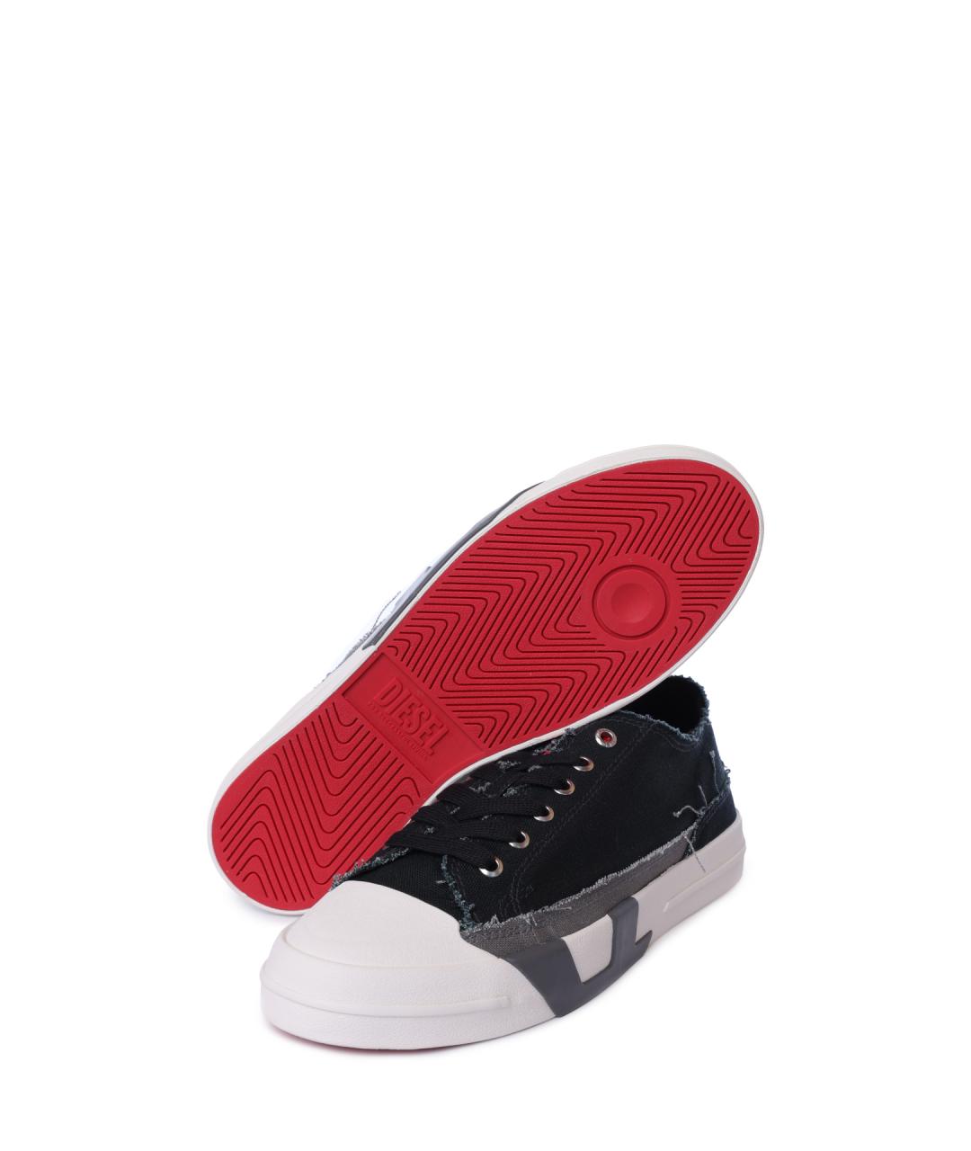 DIESEL Черные текстильные низкие кроссовки / кеды, фото 4