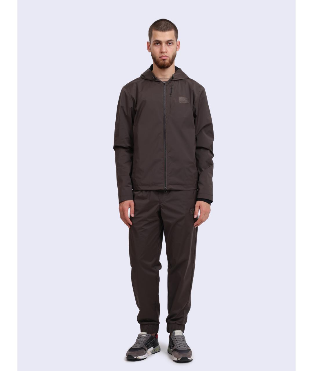 EA7 Коричневая полиэстеровая куртка, фото 2