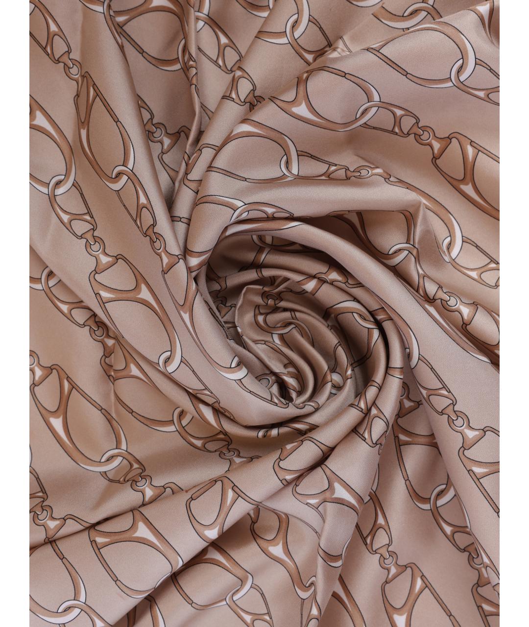 HERNO Бежевый шелковый платок, фото 2