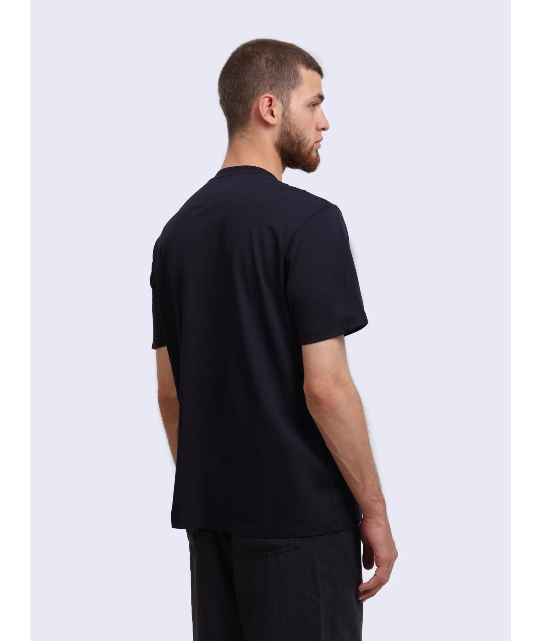 CP COMPANY Темно-синяя хлопковая футболка, фото 5