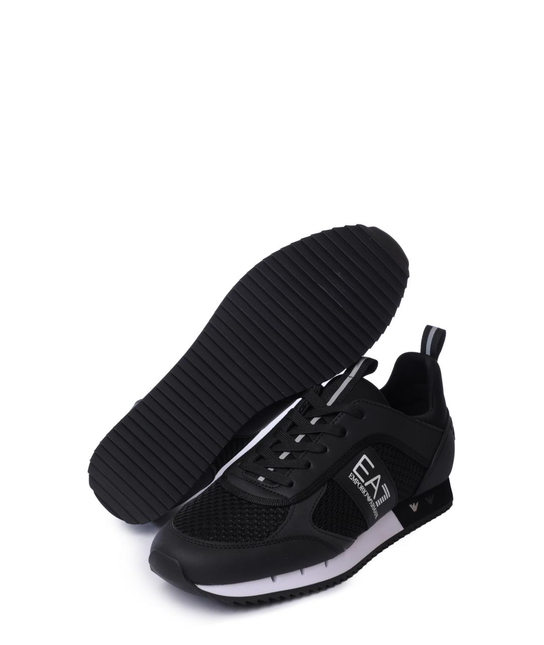 EA7 Черные низкие кроссовки / кеды, фото 4