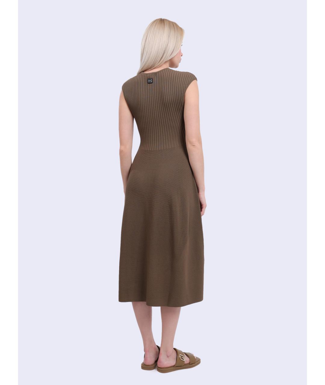 ARMANI EXCHANGE Коричневое вискозное повседневное платье, фото 5