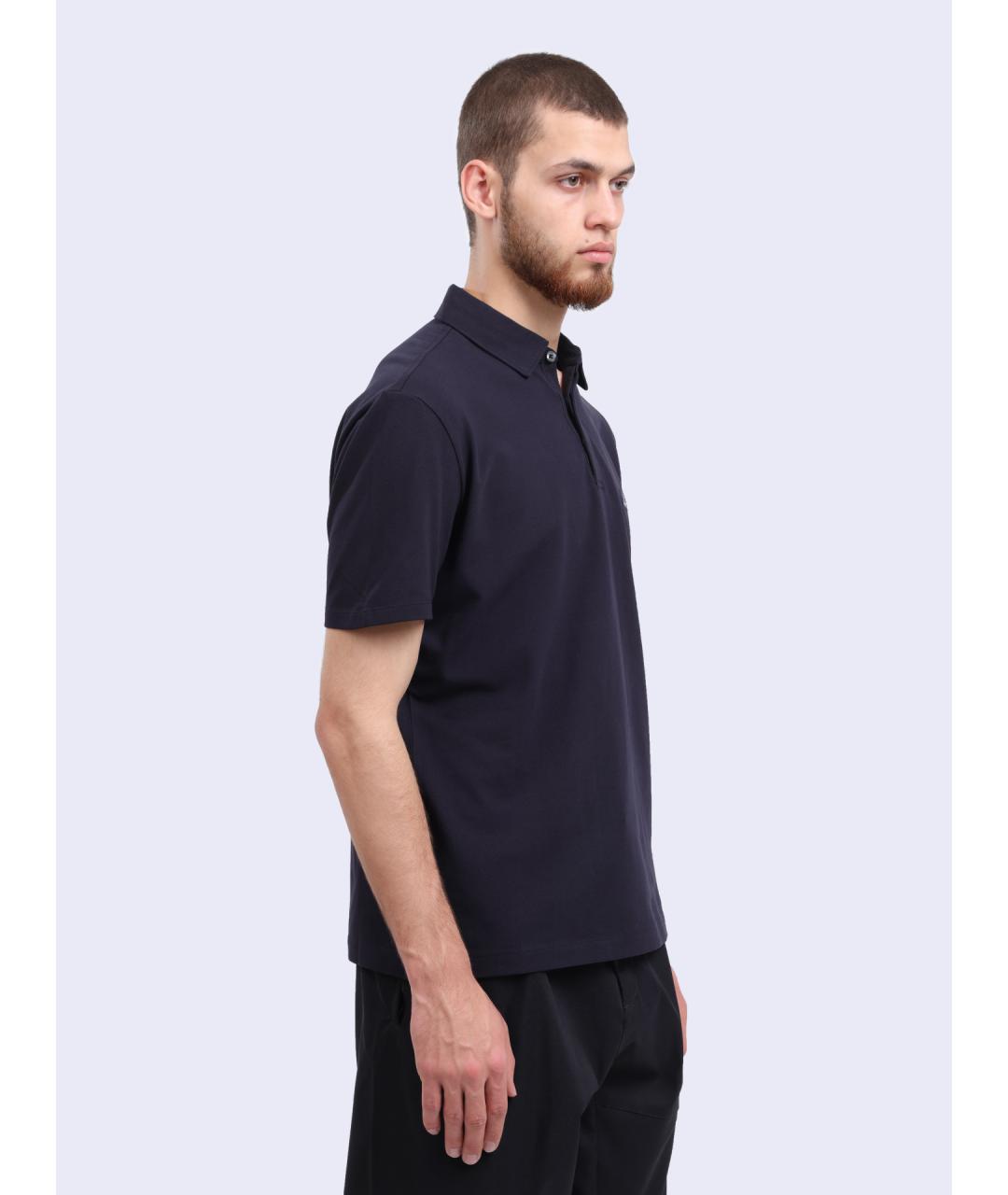 CP COMPANY Темно-синее хлопковое поло с коротким рукавом, фото 3