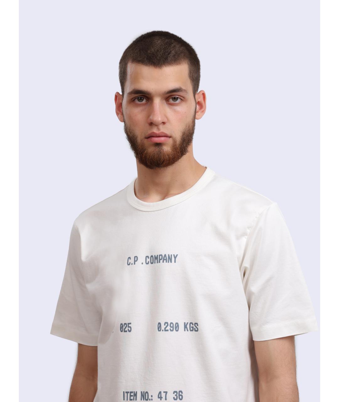 CP COMPANY Белая хлопковая футболка, фото 4