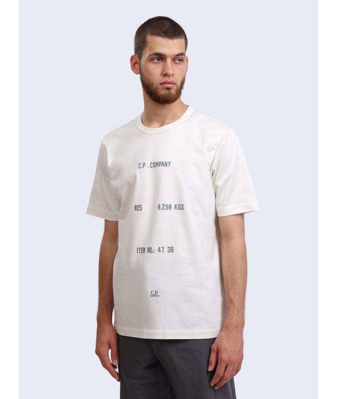 CP COMPANY Белая хлопковая футболка, фото 3
