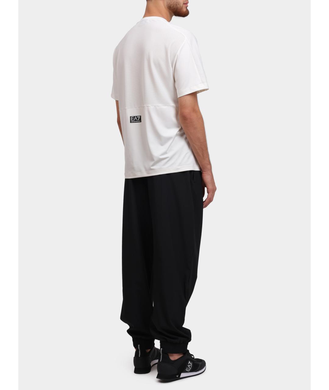 EA7 Белая хлопковая футболка, фото 4