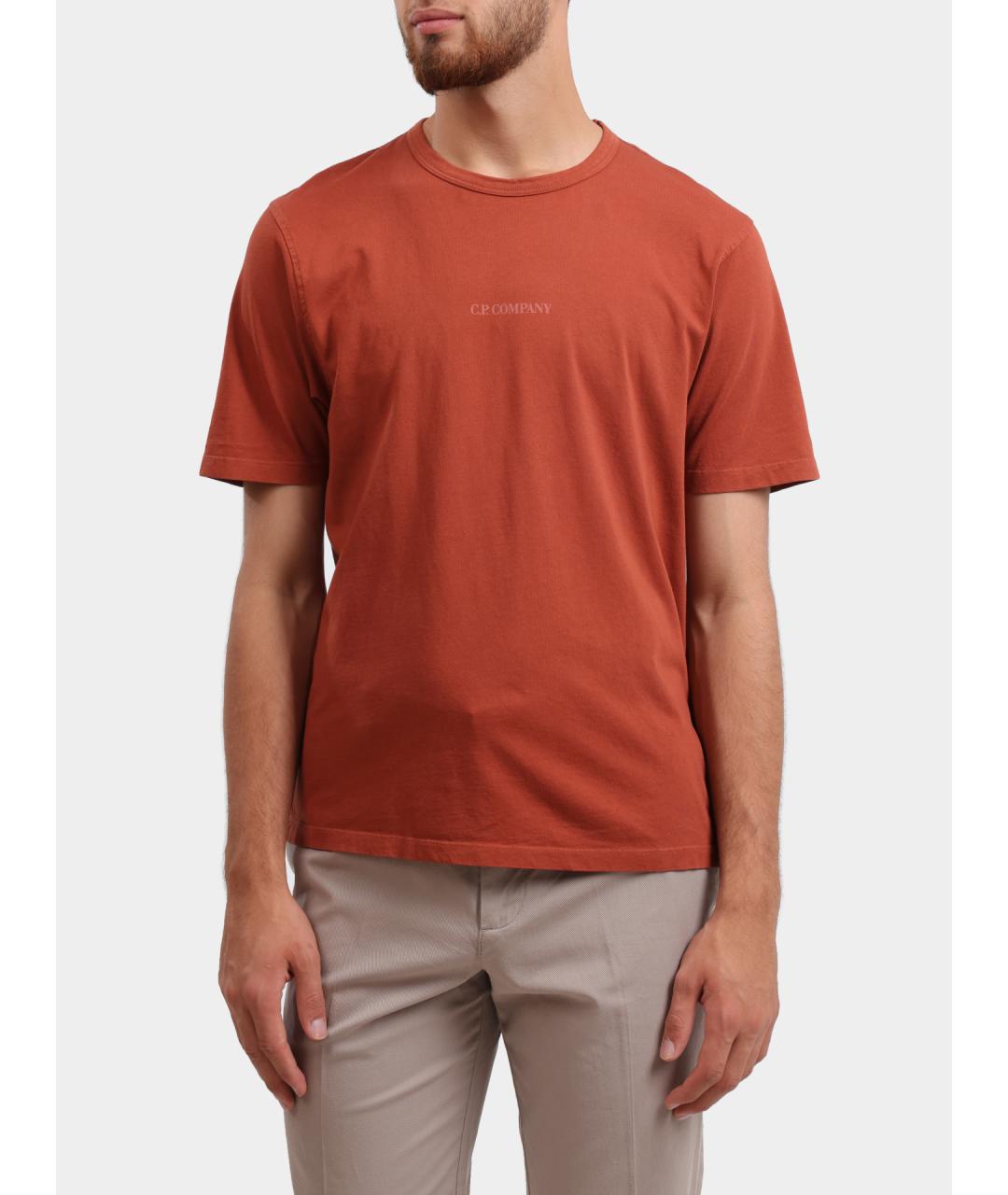 CP COMPANY Оранжевая хлопковая футболка, фото 5