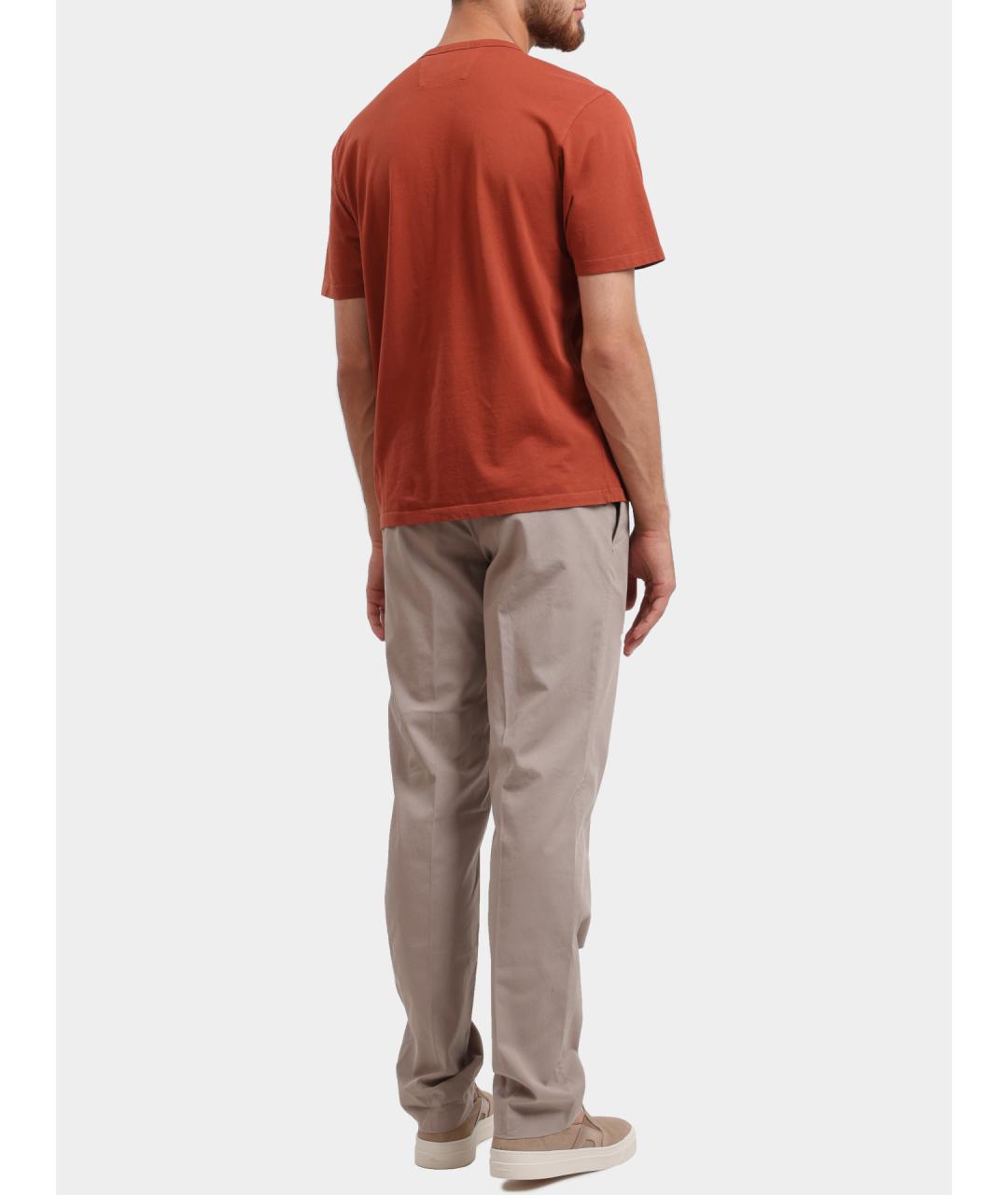 CP COMPANY Оранжевая хлопковая футболка, фото 4