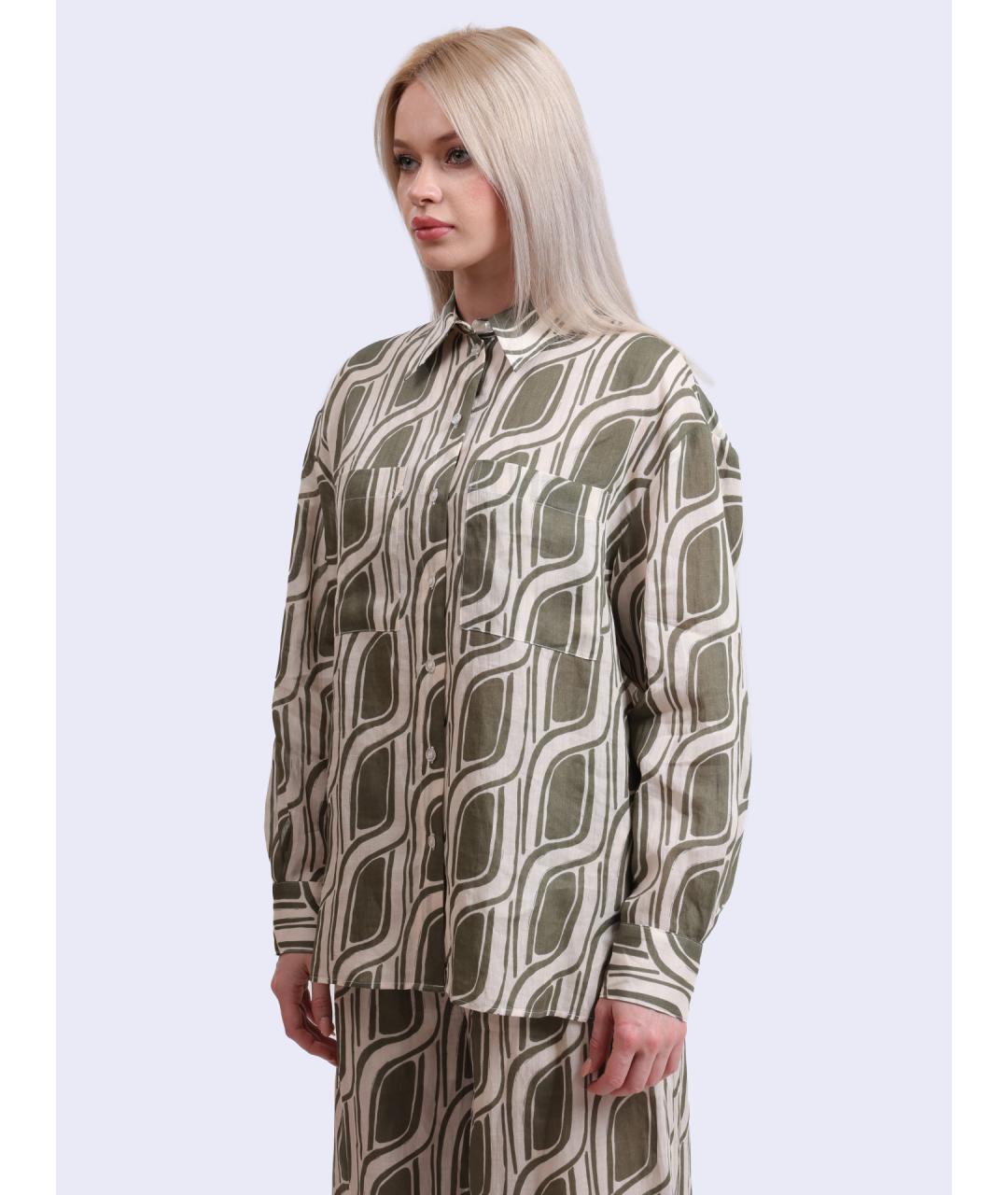 LIU JO Бежевая льняная рубашка, фото 3