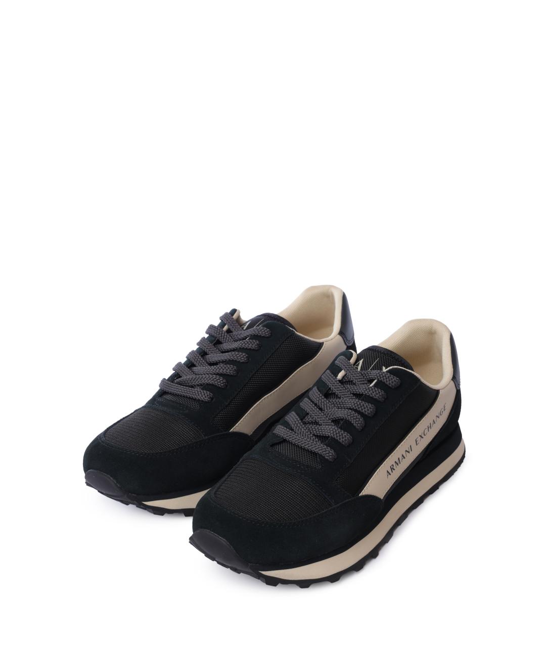 ARMANI EXCHANGE Черные низкие кроссовки / кеды, фото 2