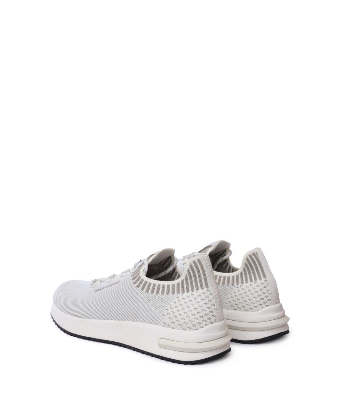 ARMANI EXCHANGE Белые текстильные низкие кроссовки / кеды, фото 5