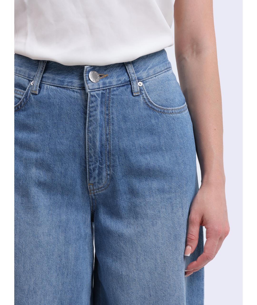 PINKO Голубые хлопковые прямые джинсы, фото 4