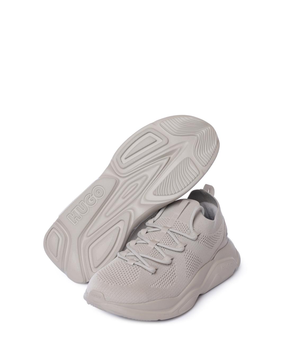 HUGO Серые текстильные низкие кроссовки / кеды, фото 5