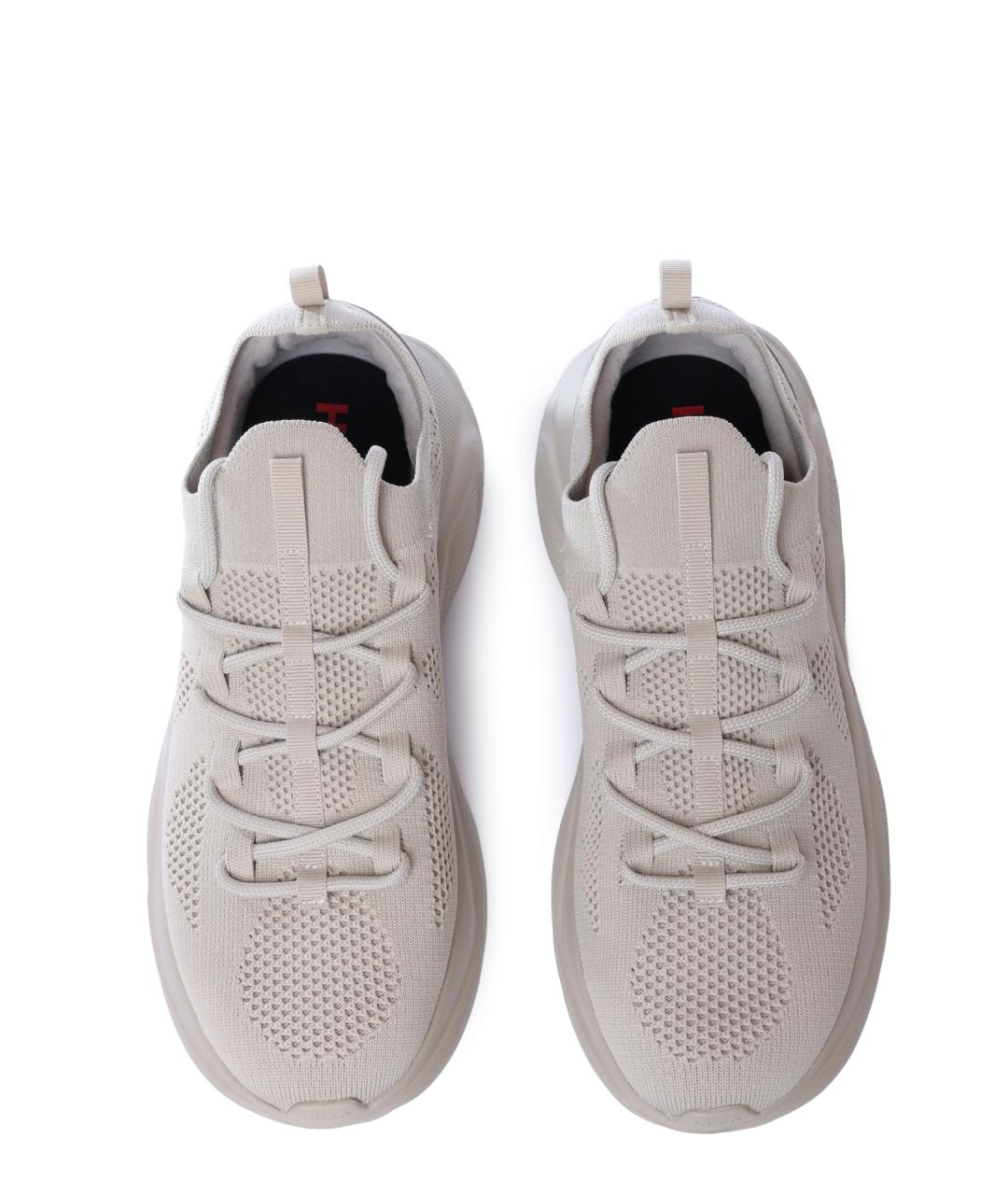 HUGO Серые текстильные низкие кроссовки / кеды, фото 4