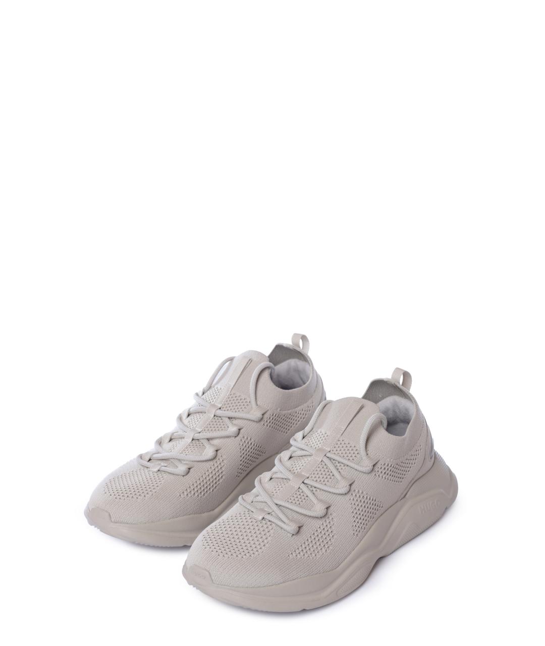 HUGO Серые текстильные низкие кроссовки / кеды, фото 3