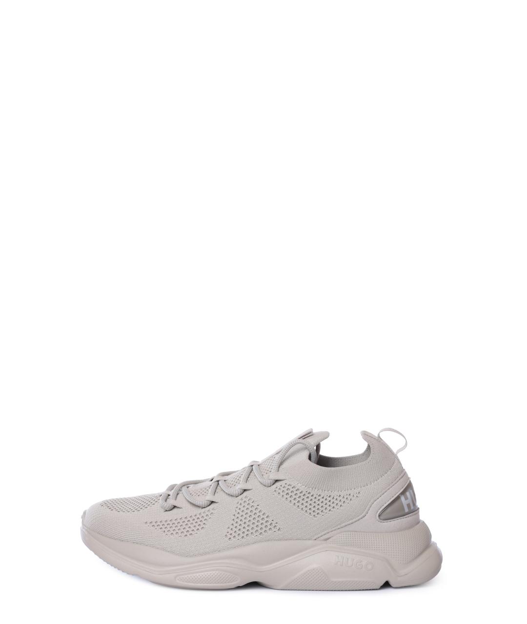 HUGO Серые текстильные низкие кроссовки / кеды, фото 2